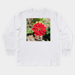 Single Red Flower Kids Long Sleeve T-Shirt